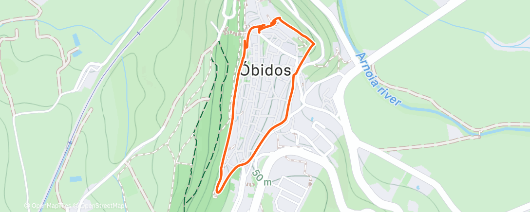 Map of the activity, Muralla de Óbidos