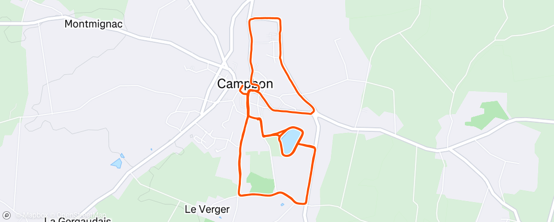 Map of the activity, Course à pied le midi