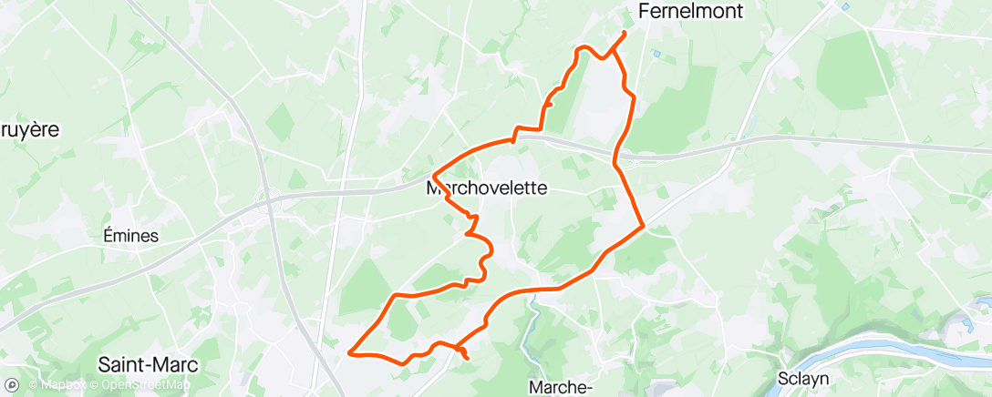 Map of the activity, Sortie vtt  le matin