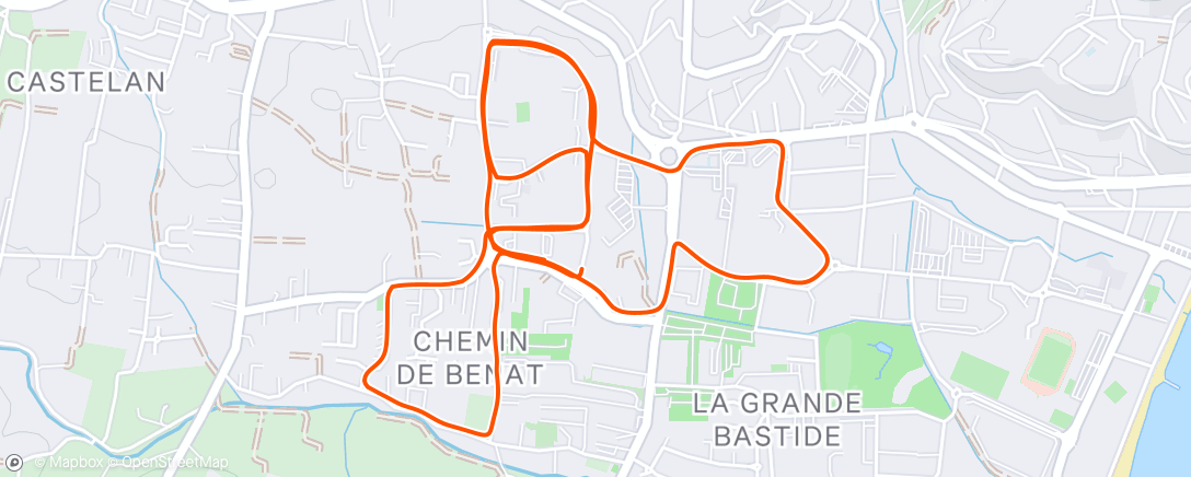 Map of the activity, Course à pied le matin