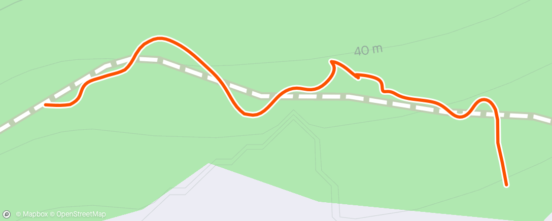 Map of the activity, Trail run vespertina