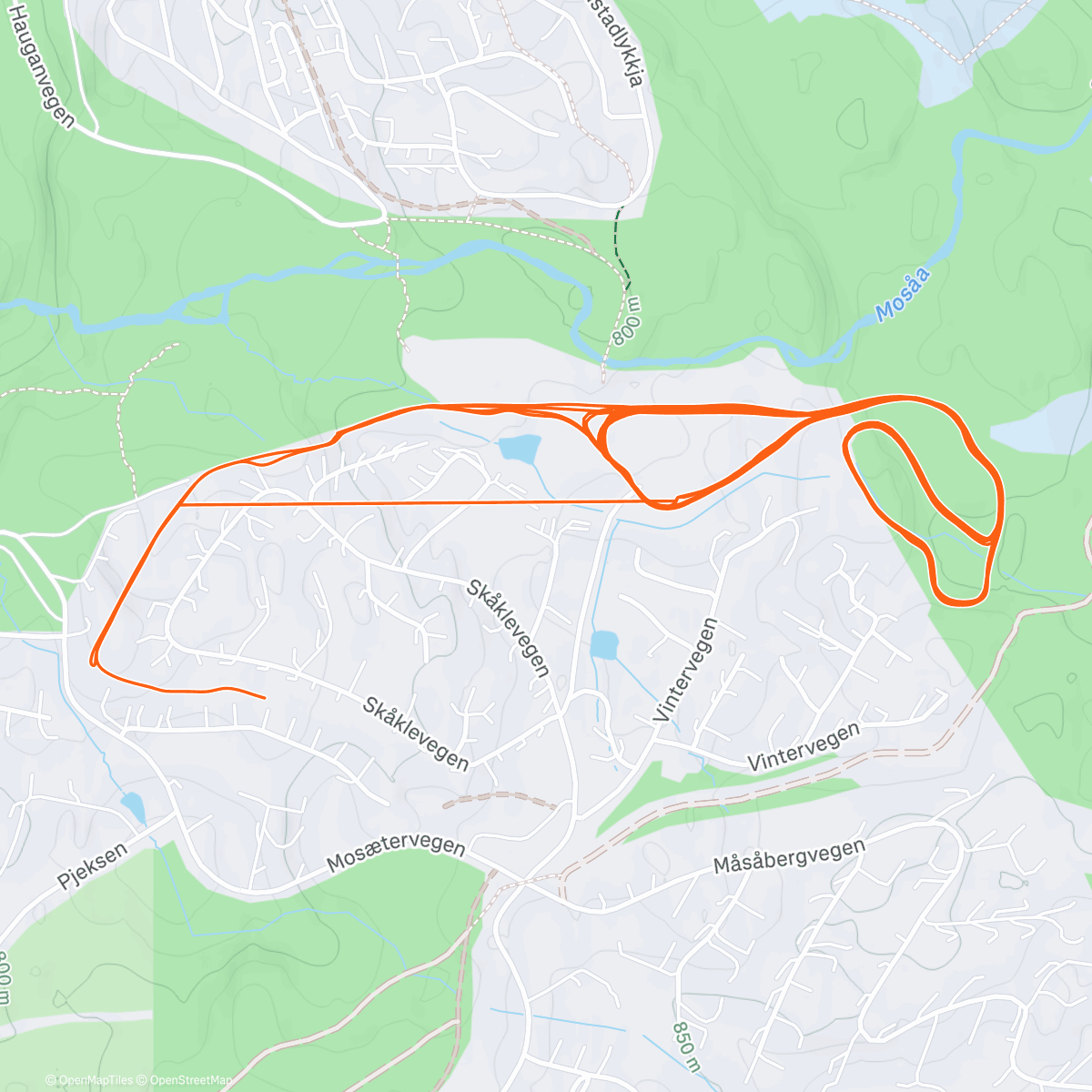 Map of the activity, Mosetertoppen dag 3🔄