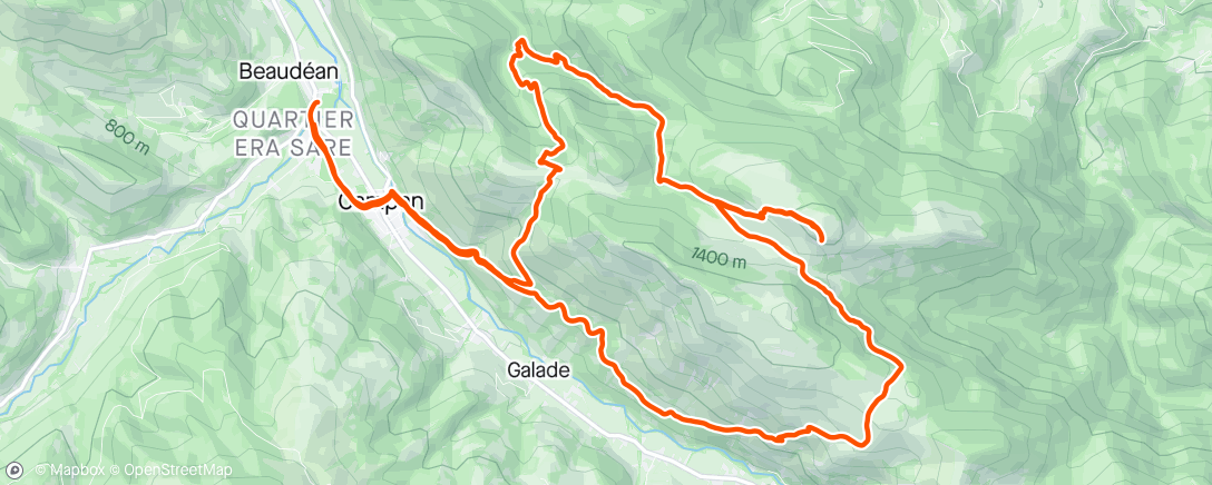 Map of the activity, Sortie trail casque de l'heris