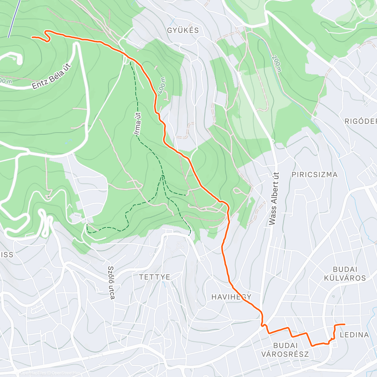 Map of the activity, Morning Walk