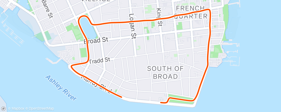 Map of the activity, Afternoon Run