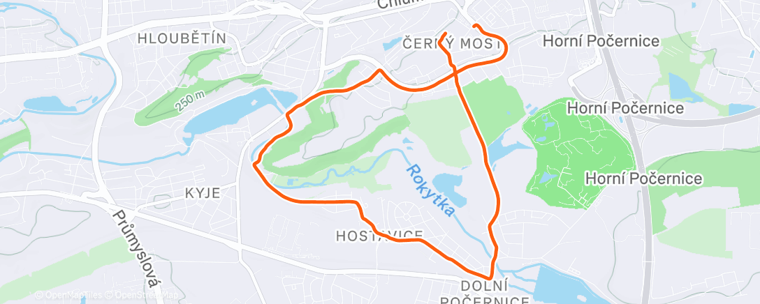 Map of the activity, Evening Run