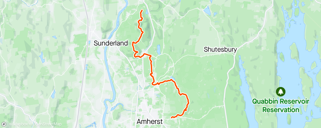 Map of the activity, Running with Amy