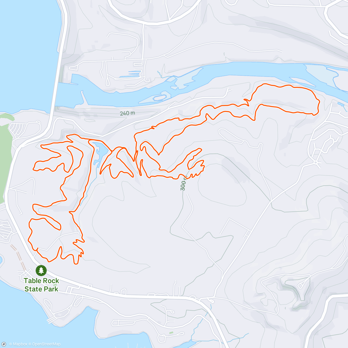 Map of the activity, White River Trails backwards