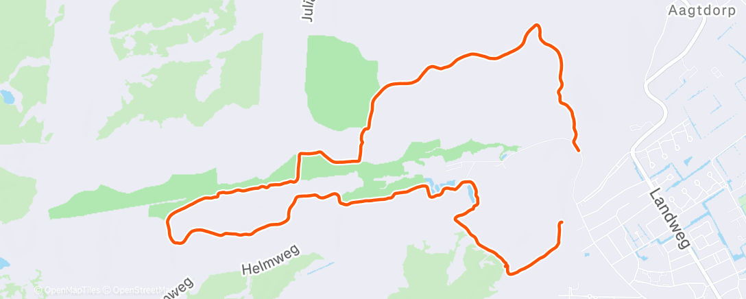 Map of the activity, Middagloop