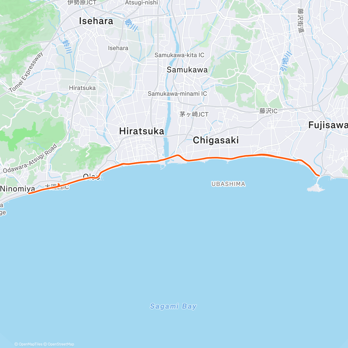 Map of the activity, Shonan International Marathon