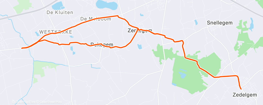 Map of the activity, Ochtendrit op mountainbike