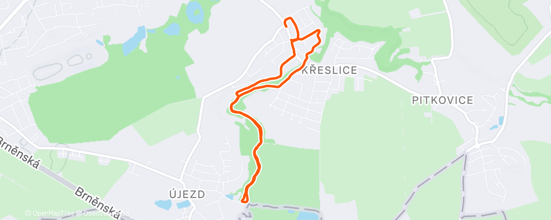 Map of the activity, Afternoon Run