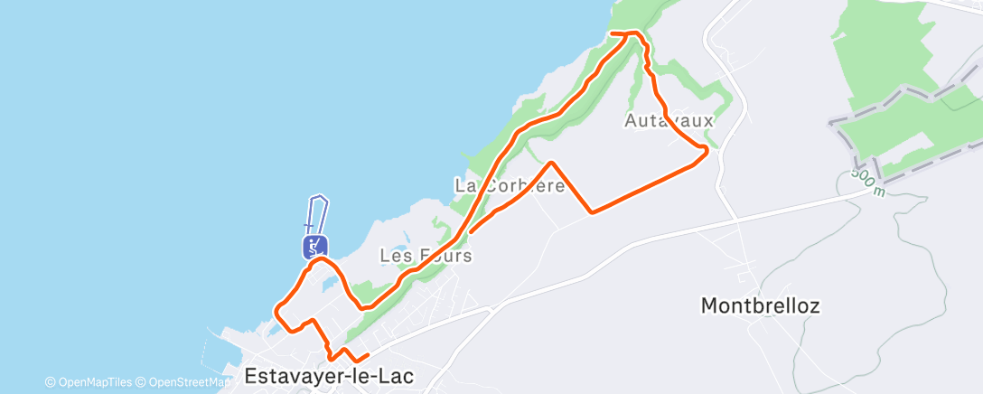 Map of the activity, Course à pied dans l'après-midi