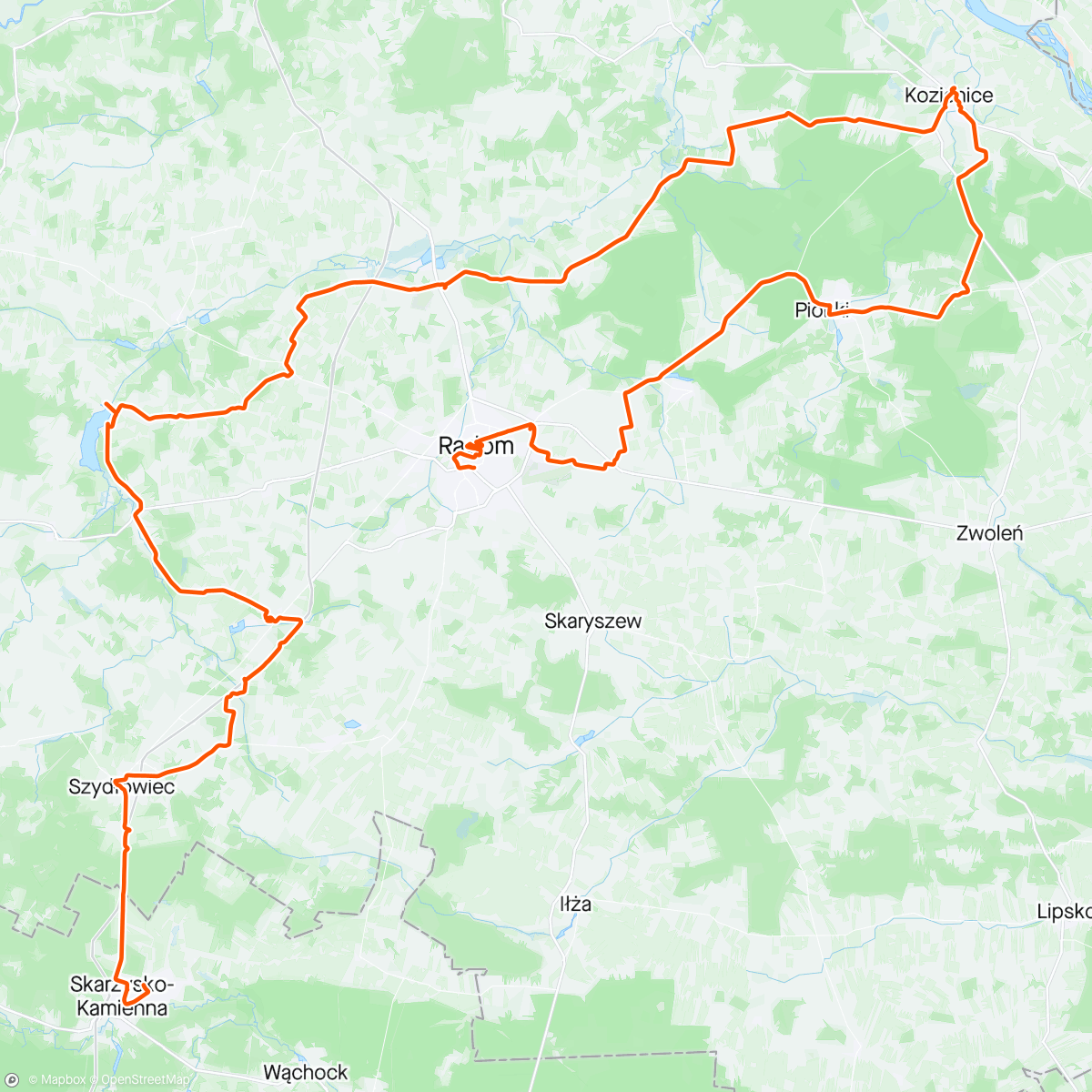 アクティビティ「Radom i okolice」の地図