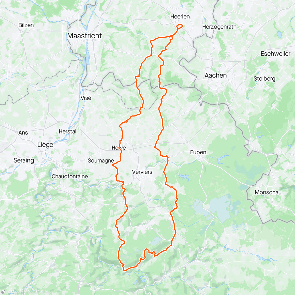 Map of the activity, Heerlen-Ardennen( Vert de Pommier)-Heerlen