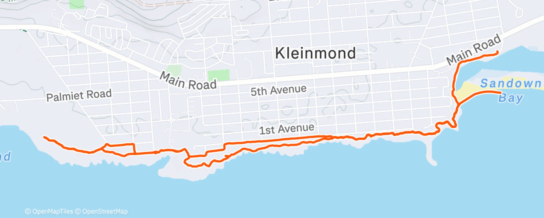 Map of the activity, Trail run Kleinmond 🇿🇦