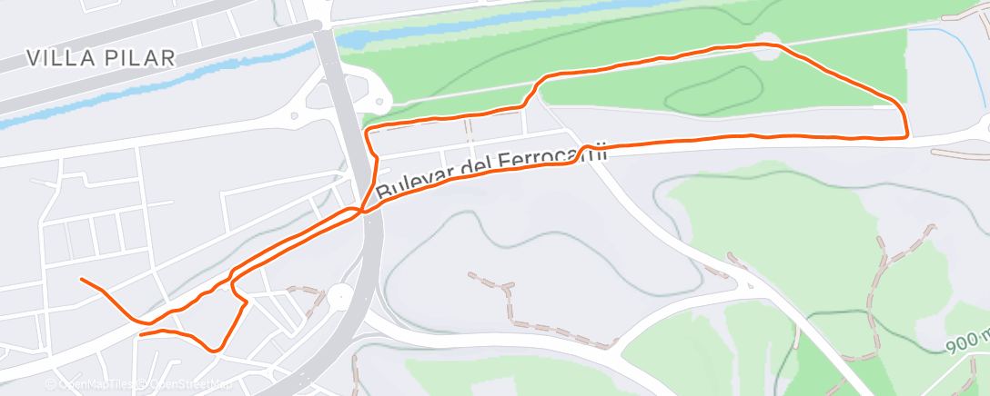 Map of the activity, Carrera de tarde