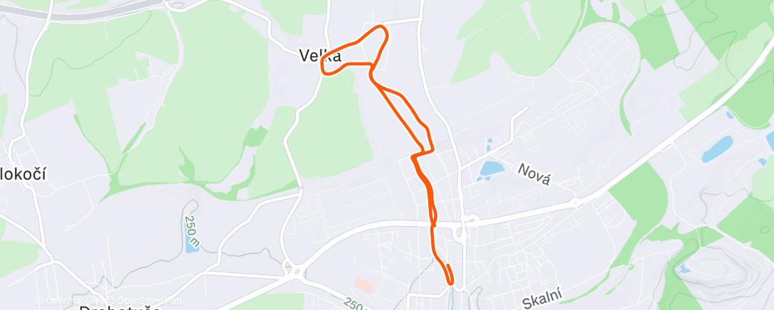 Map of the activity, Evening Run