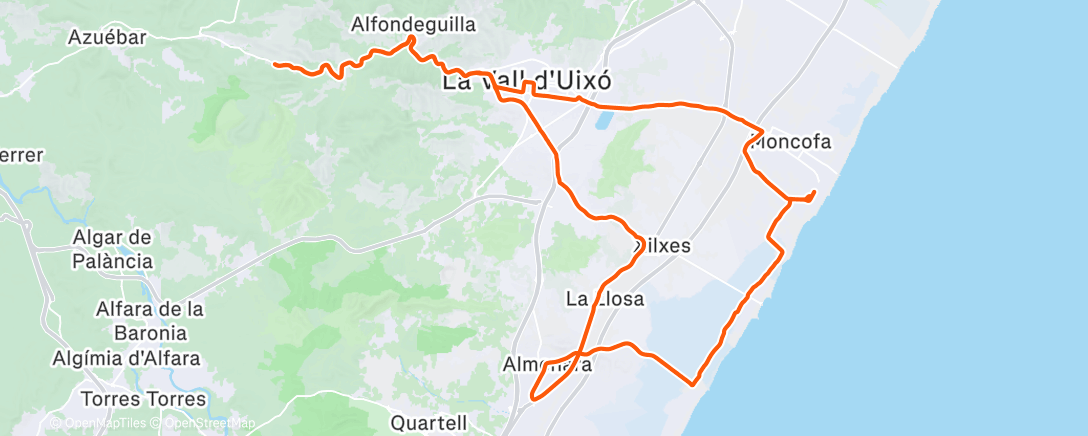 Map of the activity, Bicicleta por la mañana