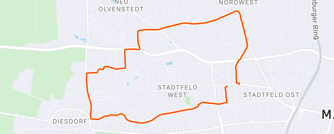 Map of the activity, Lauf am Nachmittag