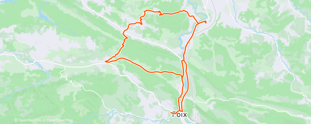 Map of the activity, Sortie vélo le midi