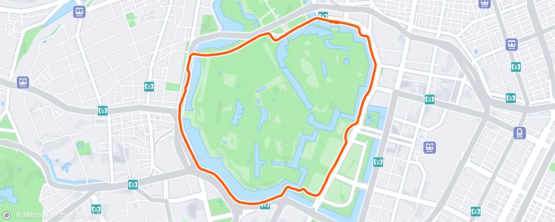 Mapa da atividade, Thursday Morning Run around the Imperial Palace