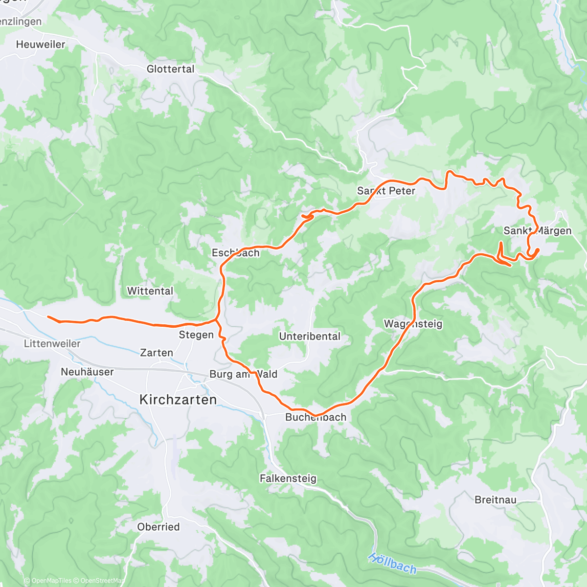 Map of the activity, Radfahren