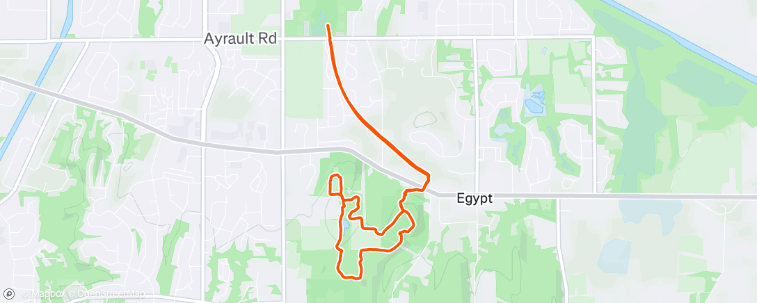 Map of the activity, Afternoon Run