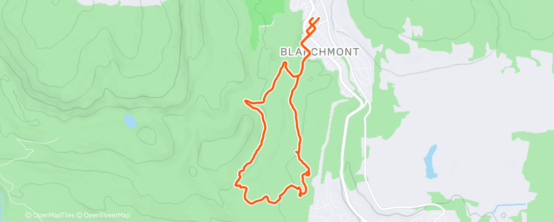 Map of the activity, Fatbike ride