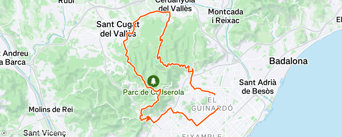 Map of the activity, Bicicleta por la mañana