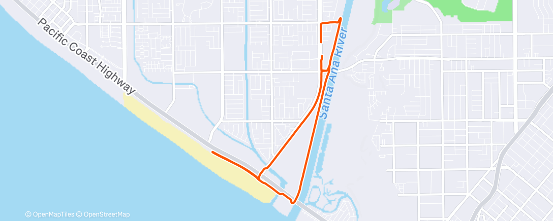 Map of the activity, Afternoon Run