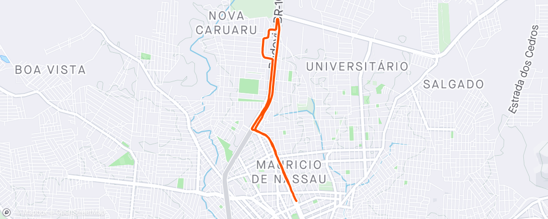 Map of the activity, Corrida vespertina