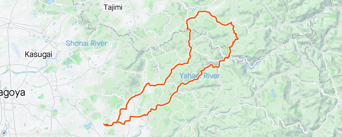 活动地图，矢作川から大正村