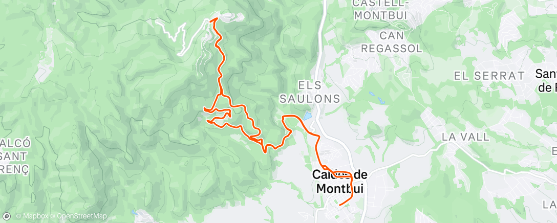Map of the activity, Evening Ride