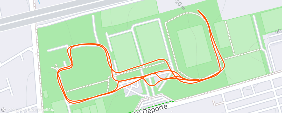 Map of the activity, Calentamiento pre 1500 🏃🏻‍♀️