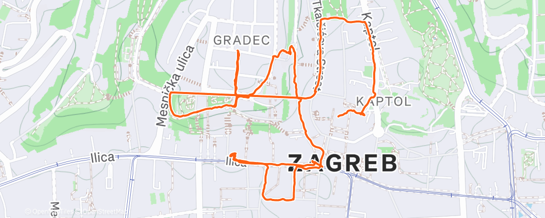 Map of the activity, Caminata por la tarde