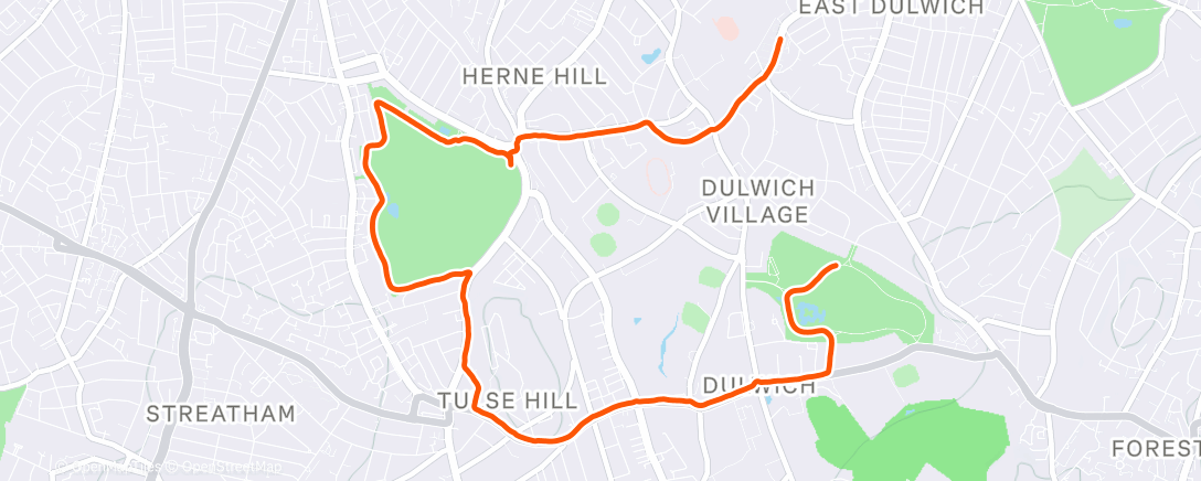 Карта физической активности (Tuesday Lunch Run)