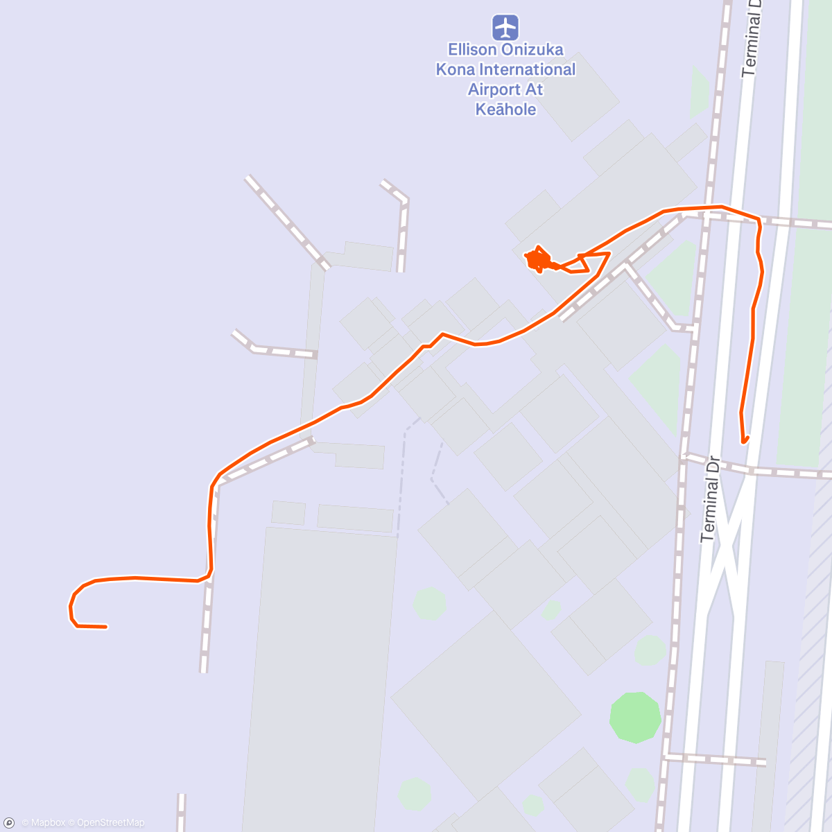 Map of the activity, Kona Airport Walking  😀