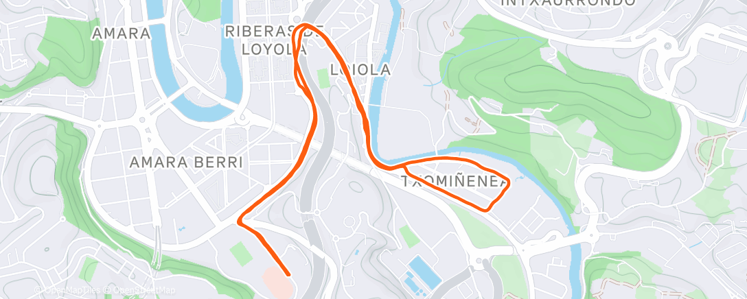 Map of the activity, Afternoon Run