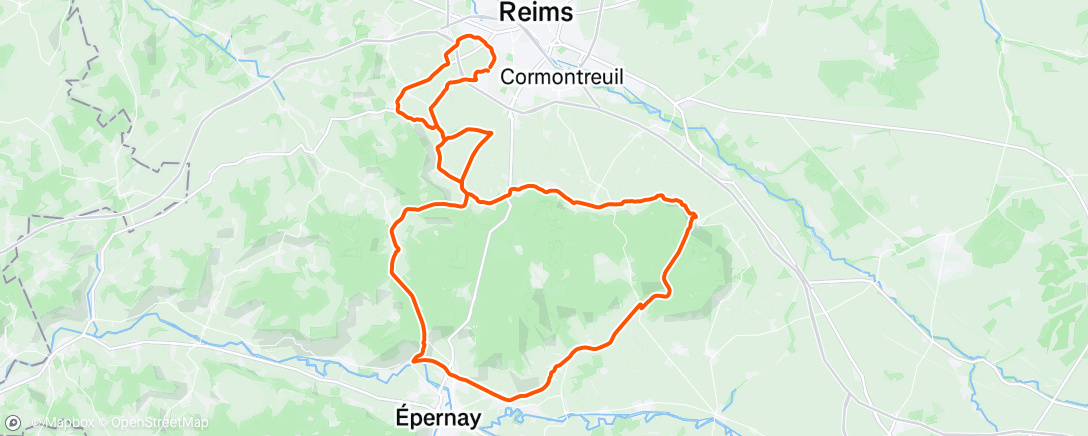 Map of the activity, Sortie vélo le midi