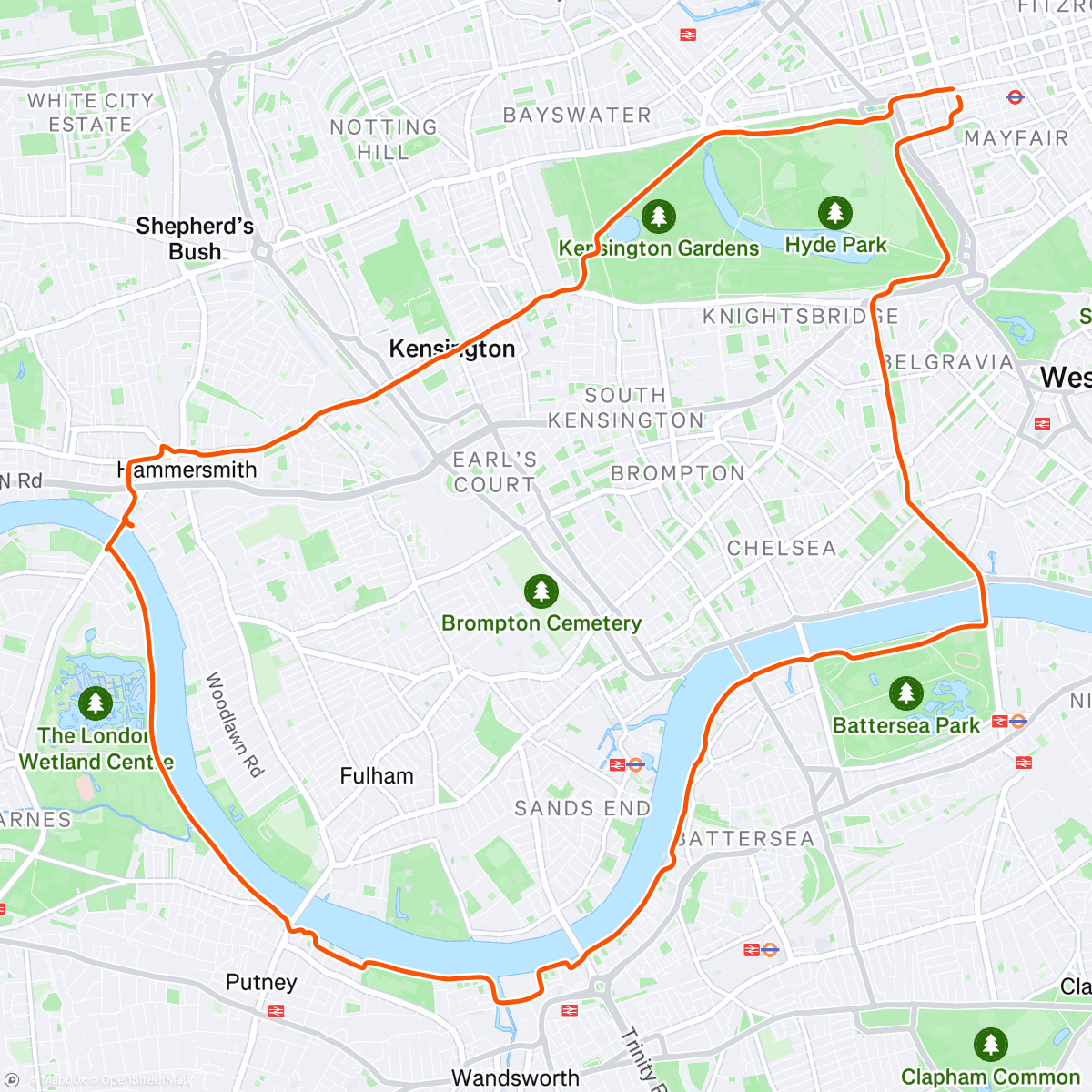 Map of the activity, adidas Runners LDN: Long Run