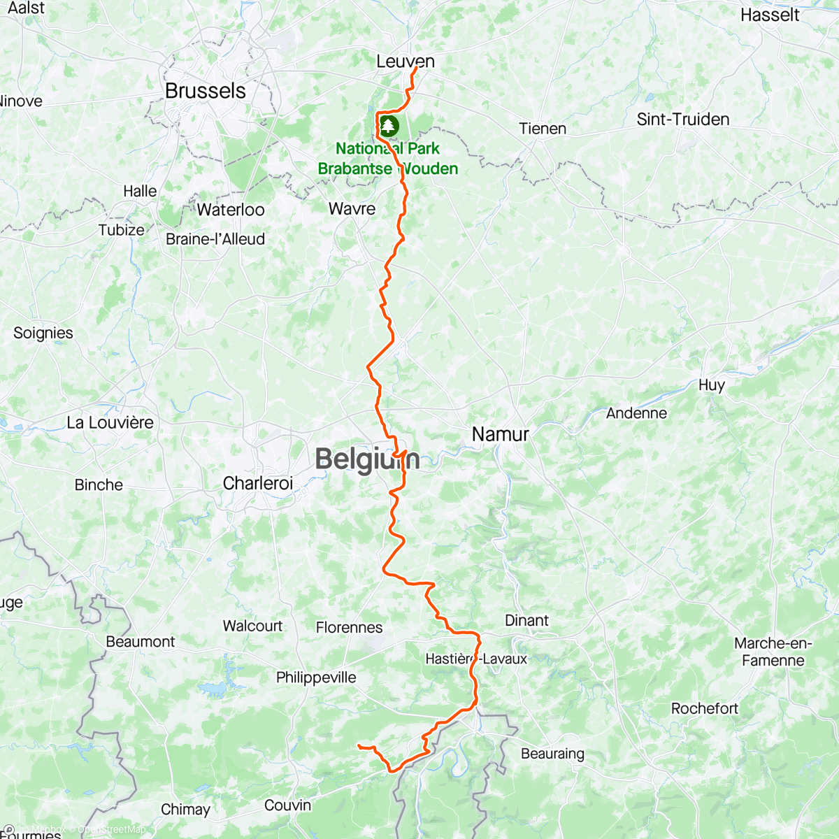 Map of the activity, Leuven Frankrijk Matagne