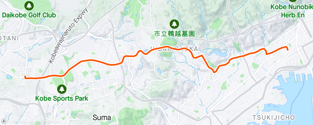 Map of the activity, 夕方のライド