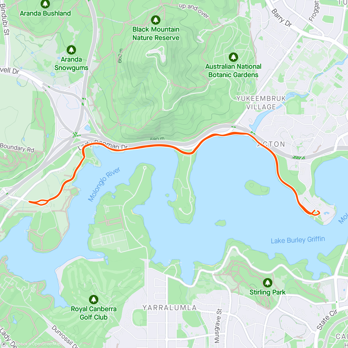 Map of the activity, Sunday Runners