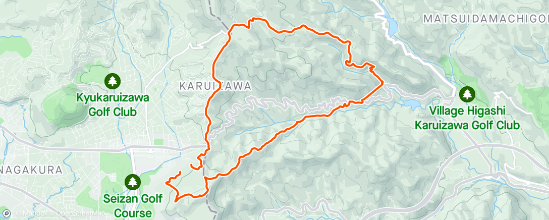 Mapa de la actividad (軽井沢トレイルランニングレース)