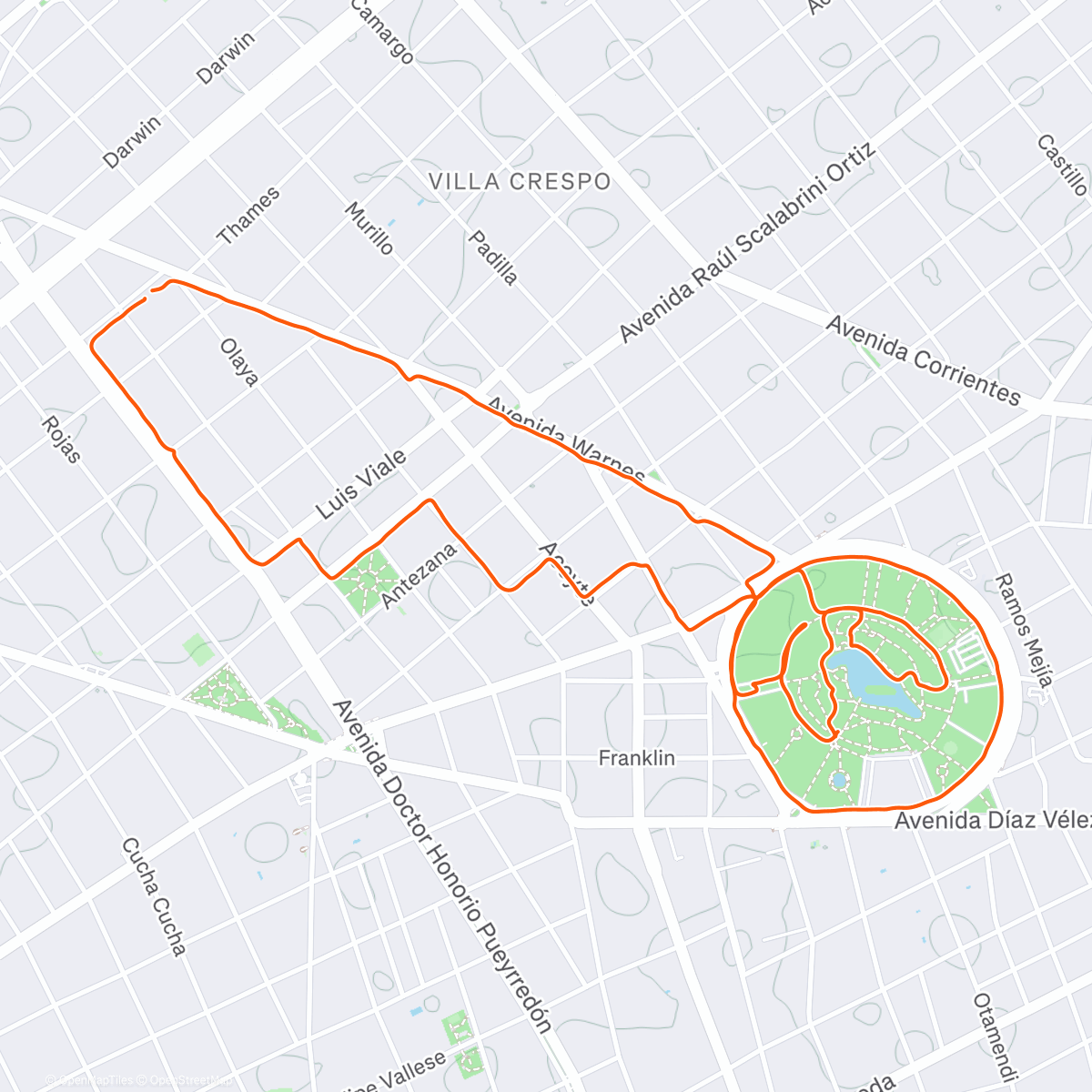Map of the activity, Corridita de Domingo con olor a asado veraniego