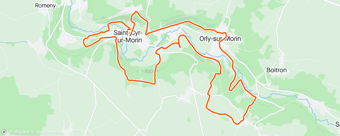 Map of the activity, Trail de saint cyr sur morin avec yoann (180ème sur 251 finishers)