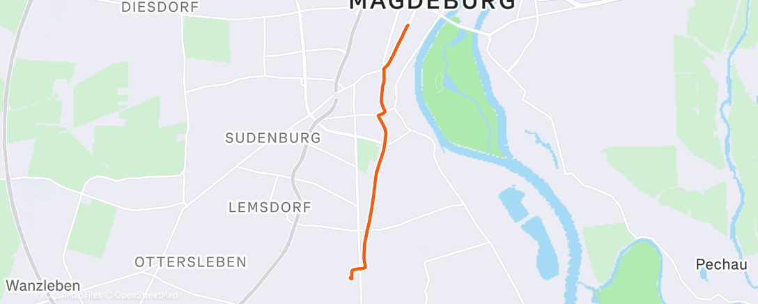 Map of the activity, Radfahrt am Mittag