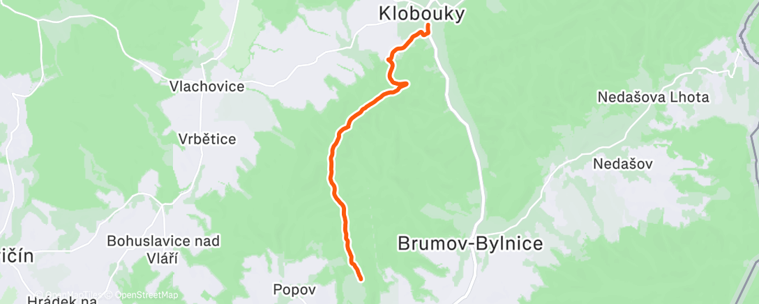 Map of the activity, Afternoon Trail Run