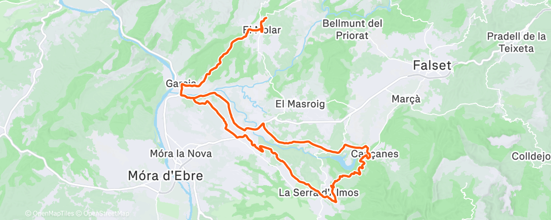 Map of the activity, Bicicleta de gravilla matutina